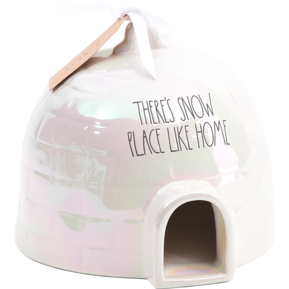 Rae Dunn THERE'S SNOW PLACE LIKE HOME Lustrous Igloo Birdhouse